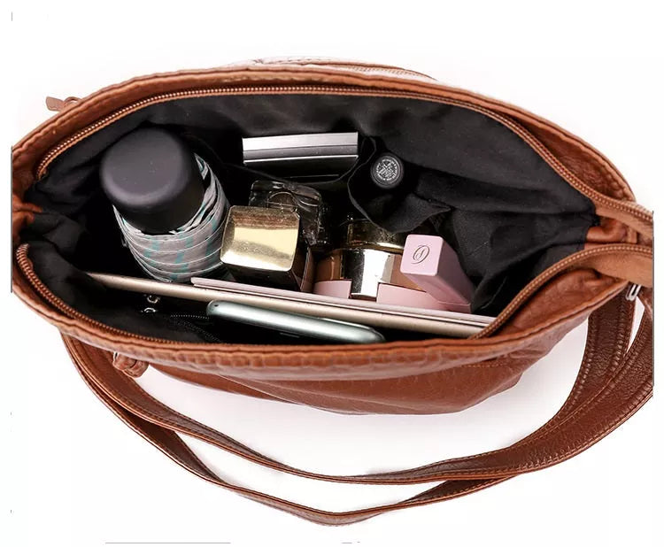 Freya™ Leather Shoulder Bag - Elegant Everyday Functional Style ...